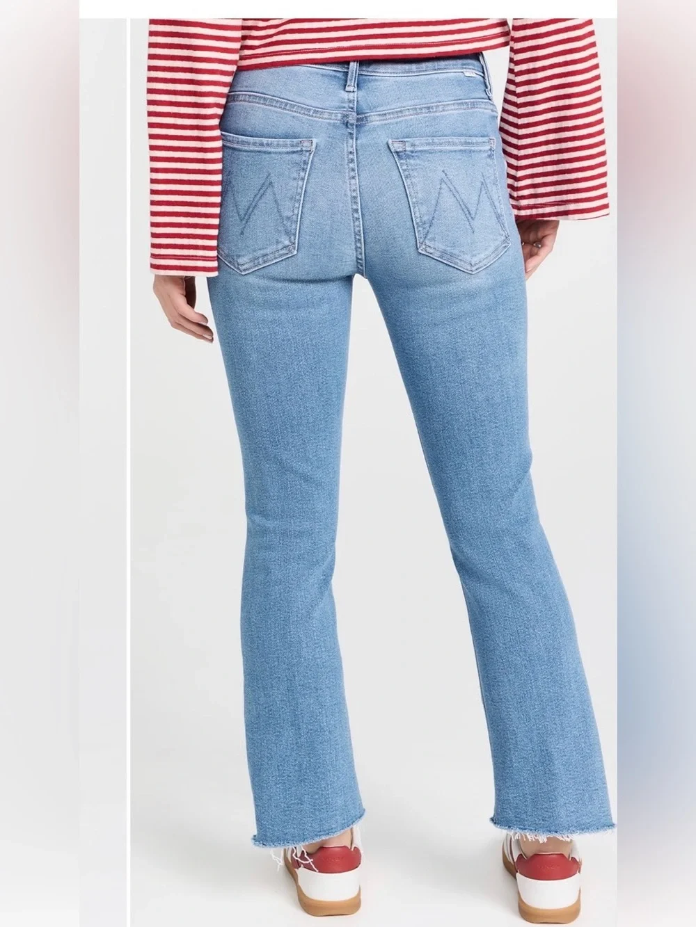 MOTHER Light Blue Flare Crop Jeans